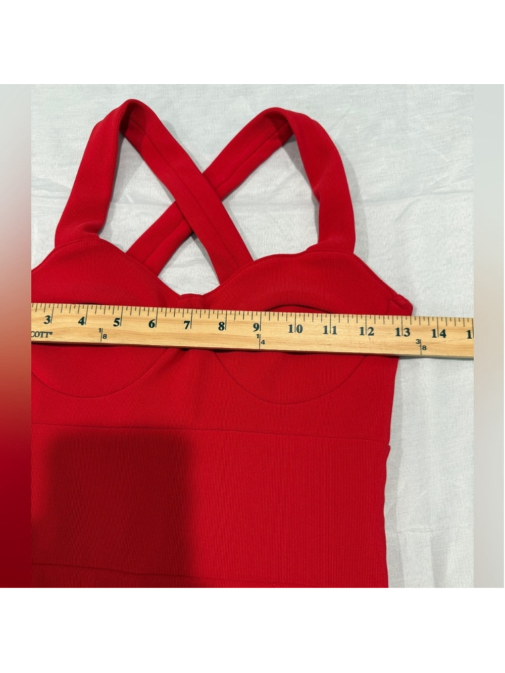 ASOS Womens Red Cross Back Corset Bodycon Dress Size 2 - Picture 5 of 10